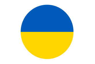 bandiera ucraina composta da due fasce colorate sovrapposte, la prima in alto blu, la seconda gialla