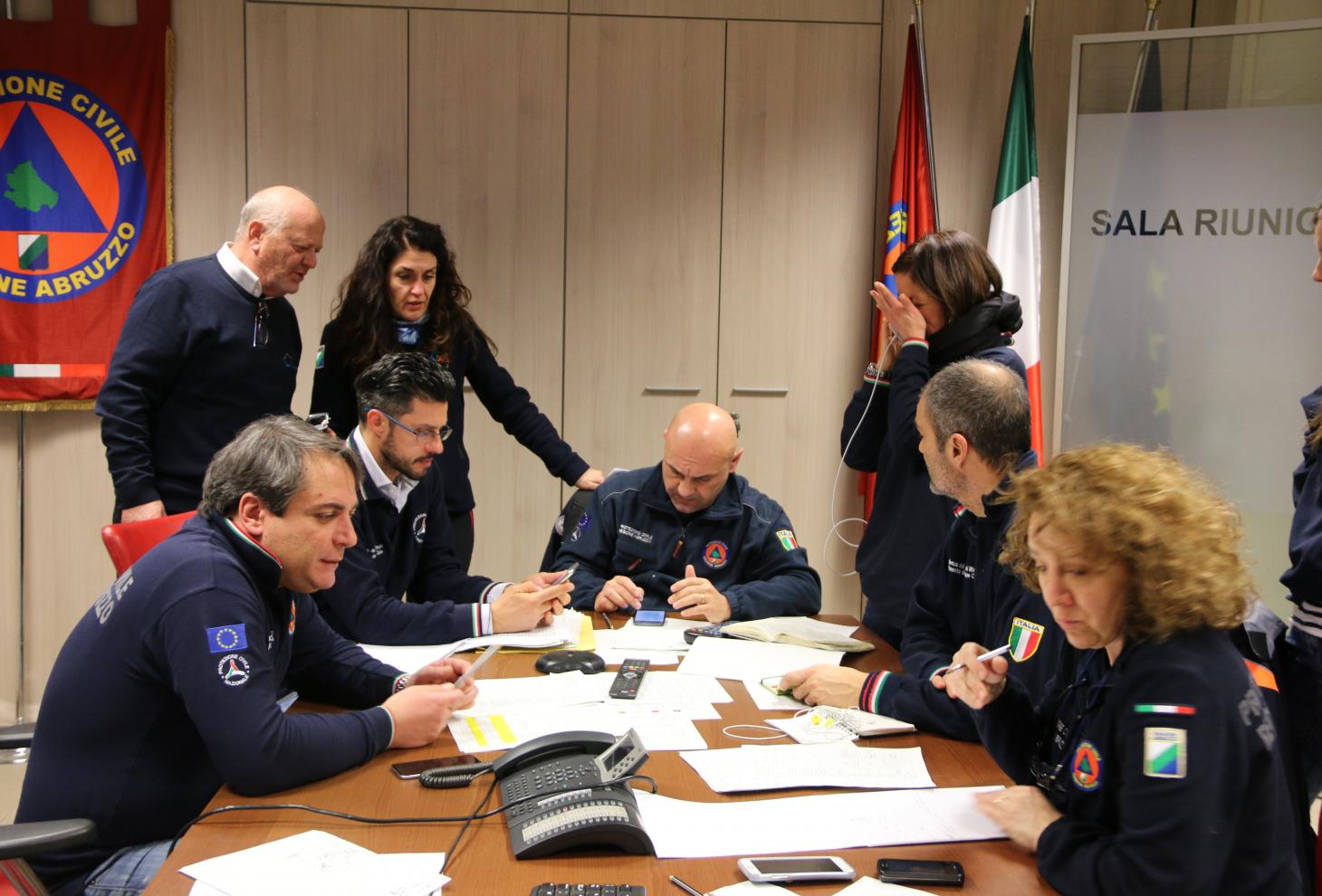 Sala operativa protezione civile L'Aquila