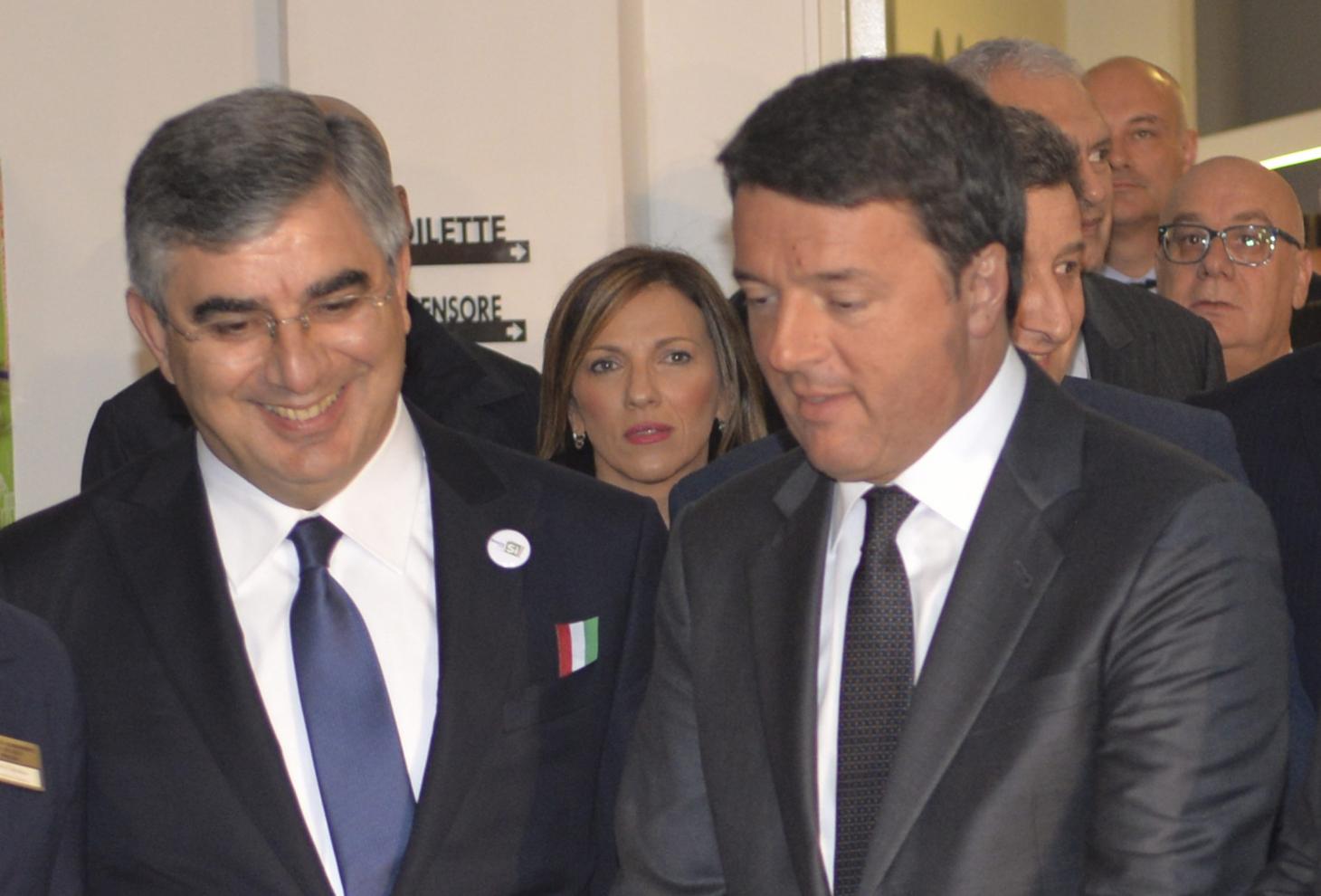 Il Presidente del Consiglio Matteo Renzi e il Governatore Luciano D'Alfonso