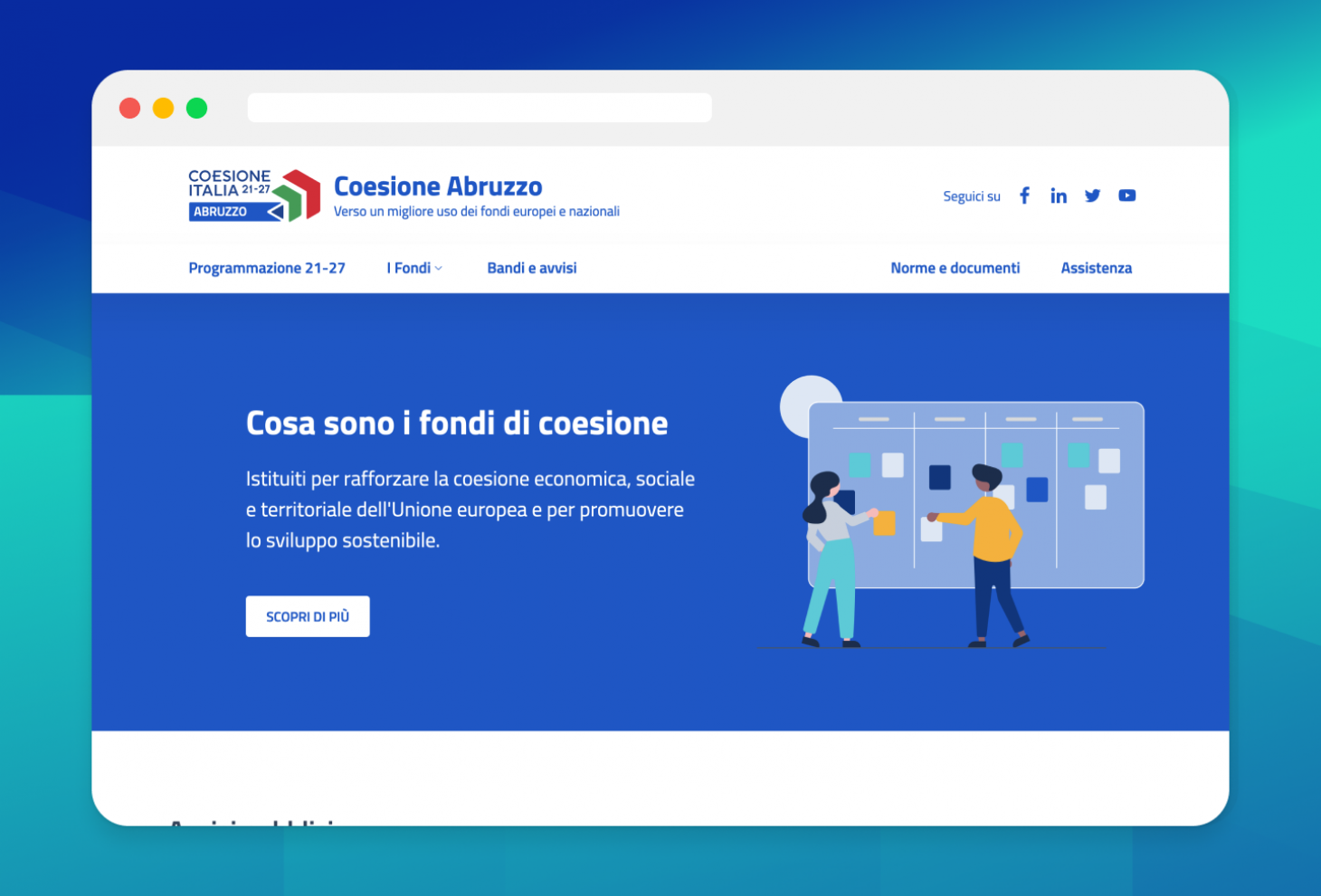 home page nuovo sito Abruzzo Coesione