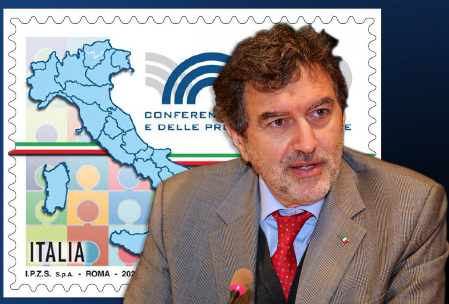 Marco Marsilio e il francobollo commemorativo 